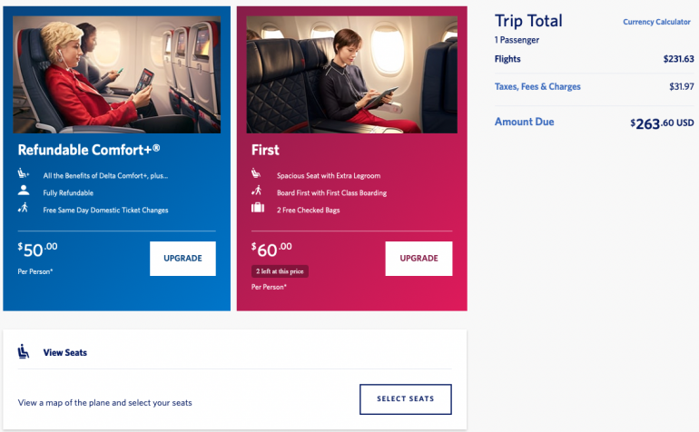 delta seat selection free