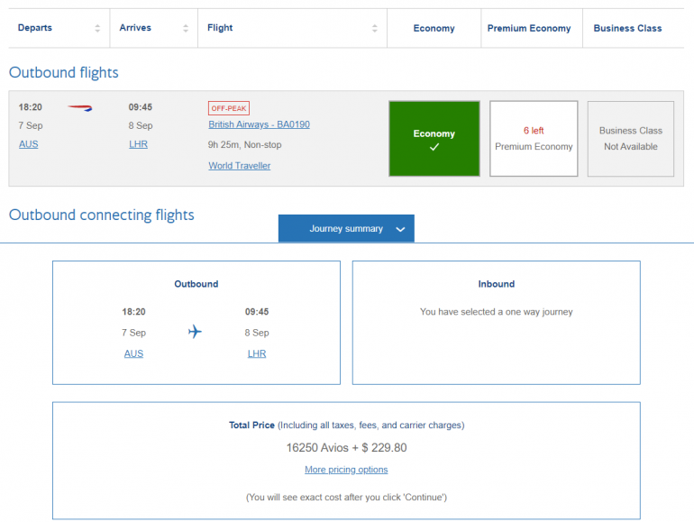 British Airways fees