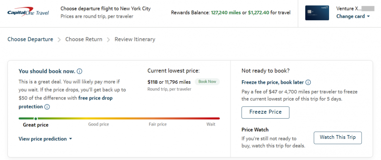 capital one travel price drop protection