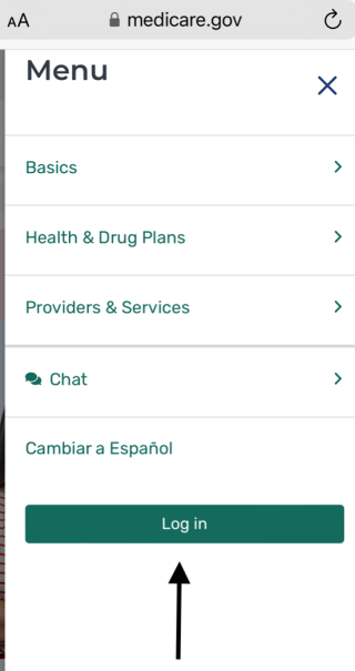 Medicare dot gov mobile menu