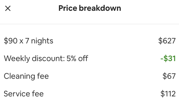 how airbnb clean fees affect overall price