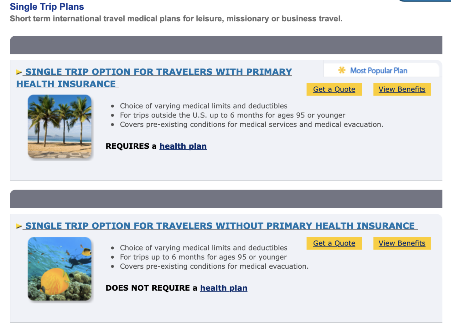 hth travel insurance rating