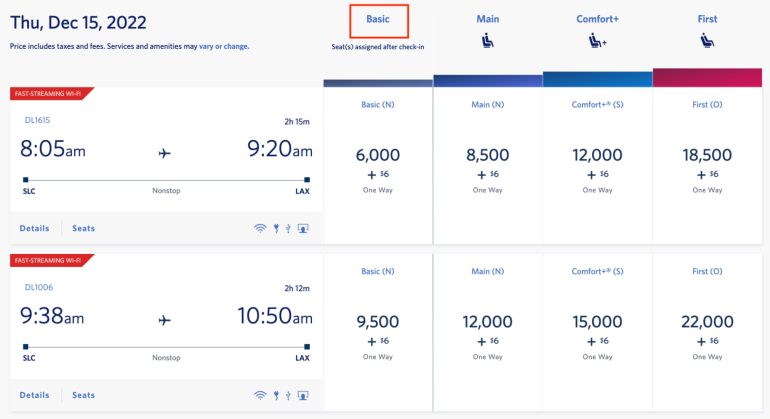 seat assignment delta