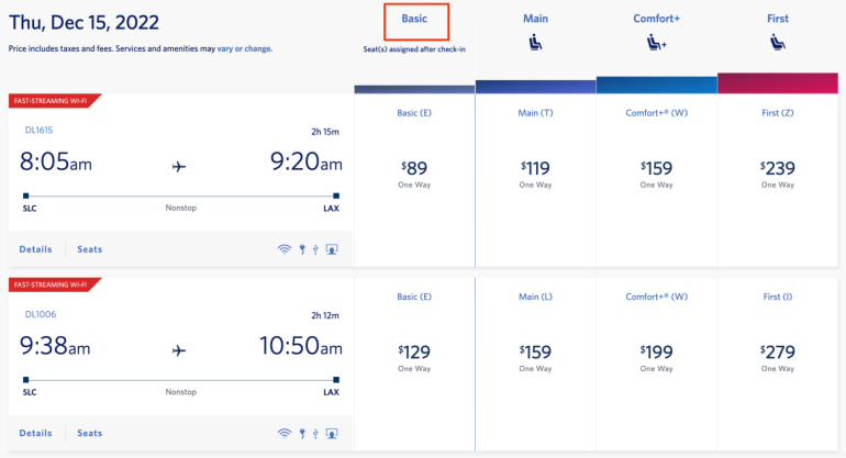 delta basic seat assignment