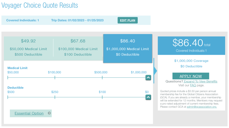 voyager choice hth travel insurance