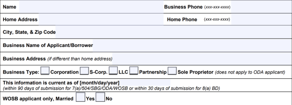 sba form 413