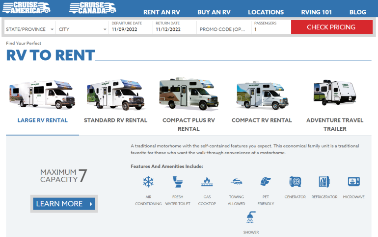 best travel trailer rental site