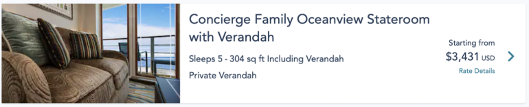 disney cruise concierge price