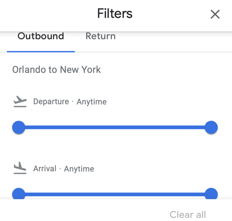 multi flight trip google