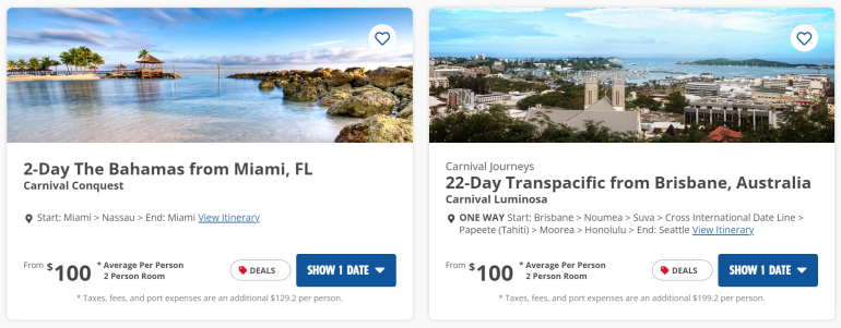 carnival cruise card tiers