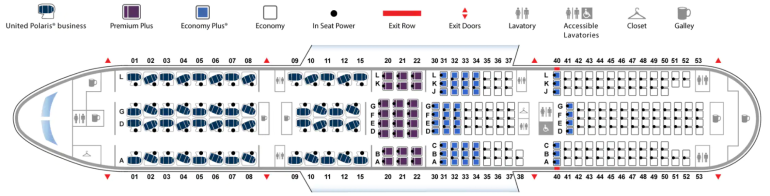 united airlines seat measurements