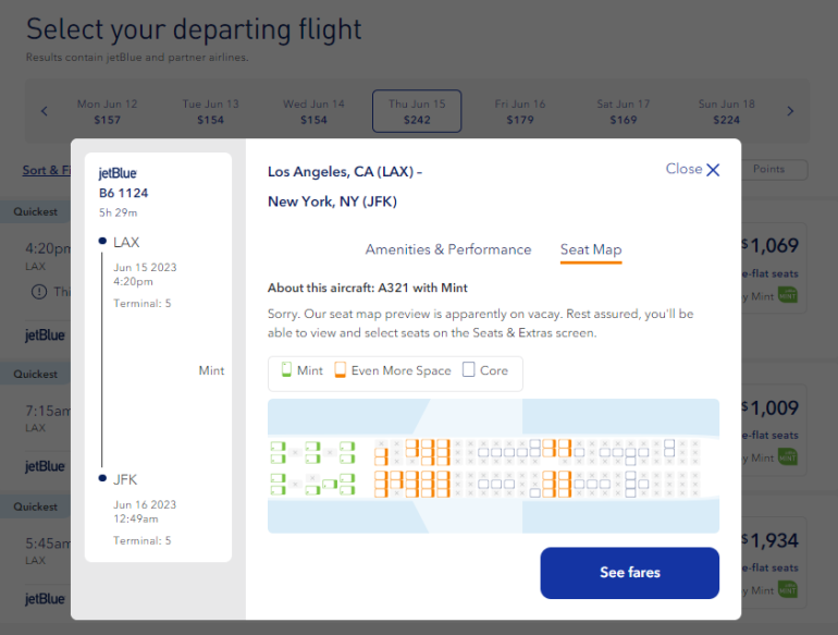 flight seat map jetblue