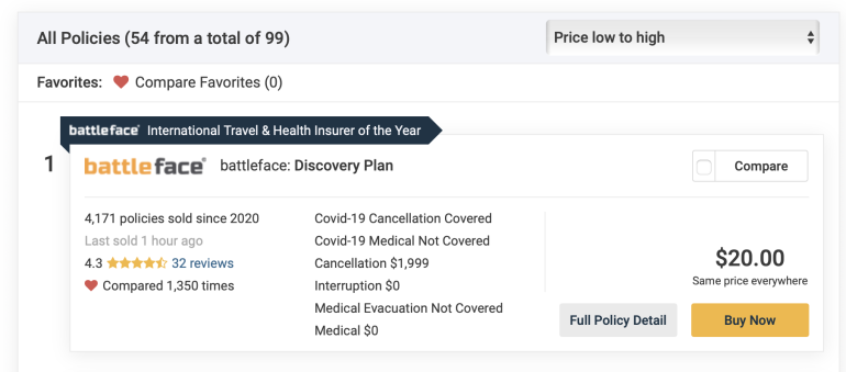 domestic travel insurance car excess