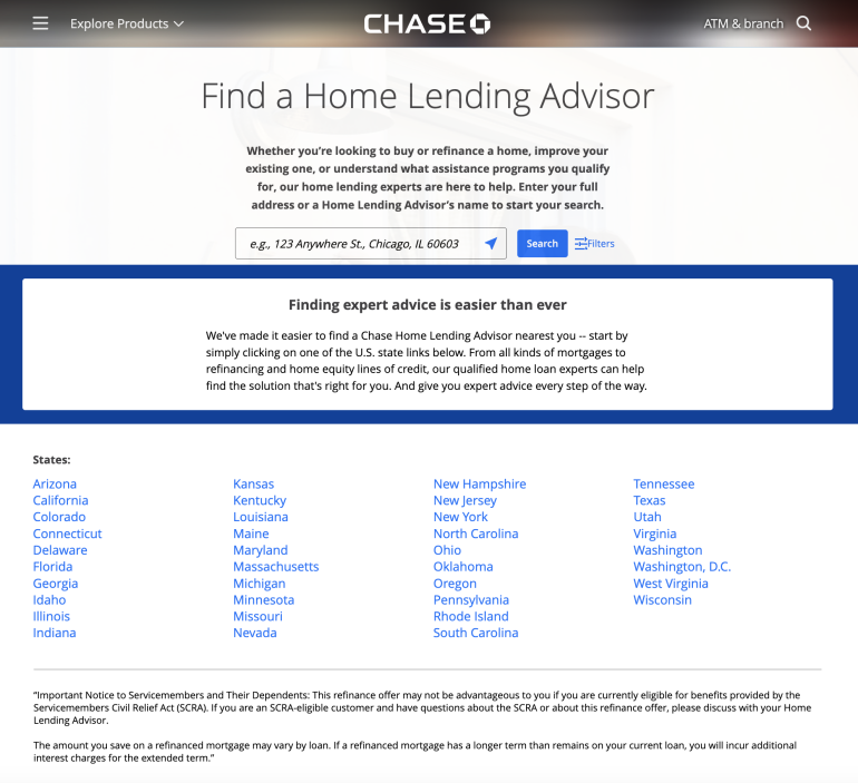 Chase home lending advisors