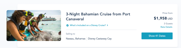 payment options disney cruise