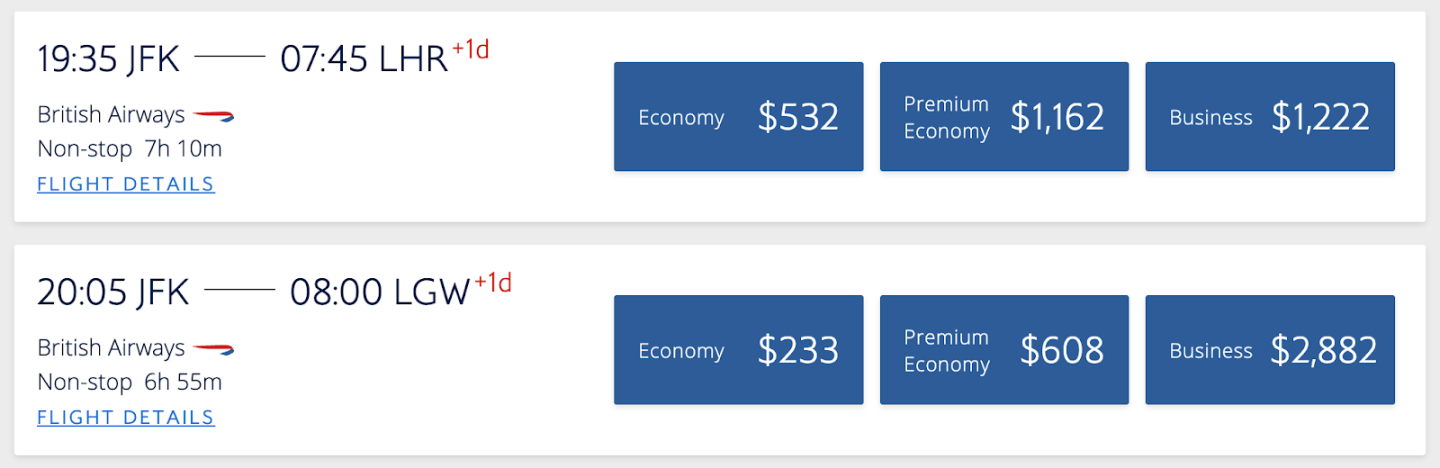 does ba euro traveller include baggage