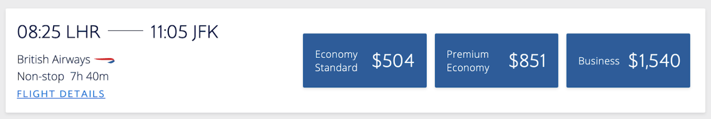 british airways economy plus euro traveller