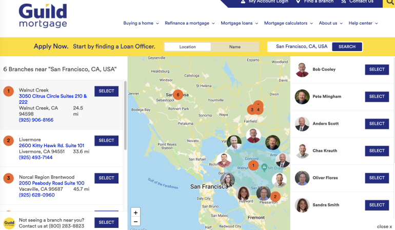 Guild's tool helps find a loan officer near you.