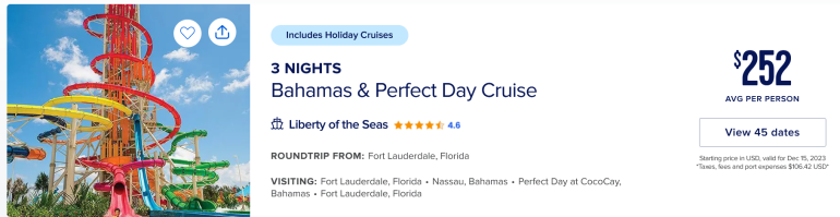 royal caribbean cruise line prices