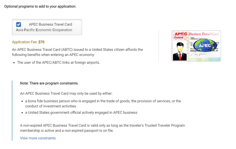 travel card with global entry