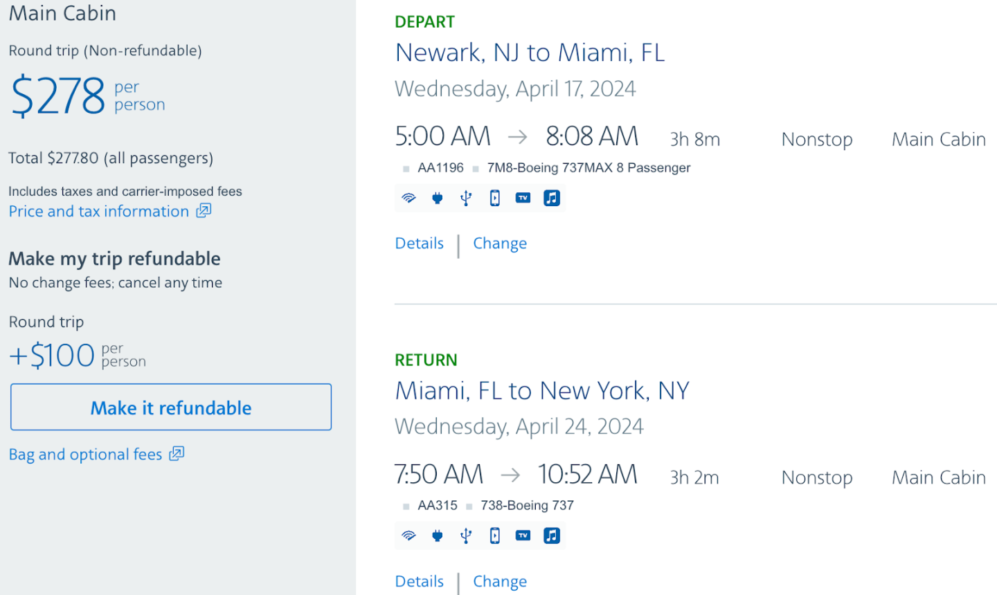 definition round trip fare