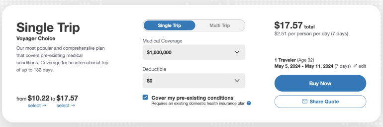 360 blue travel insurance