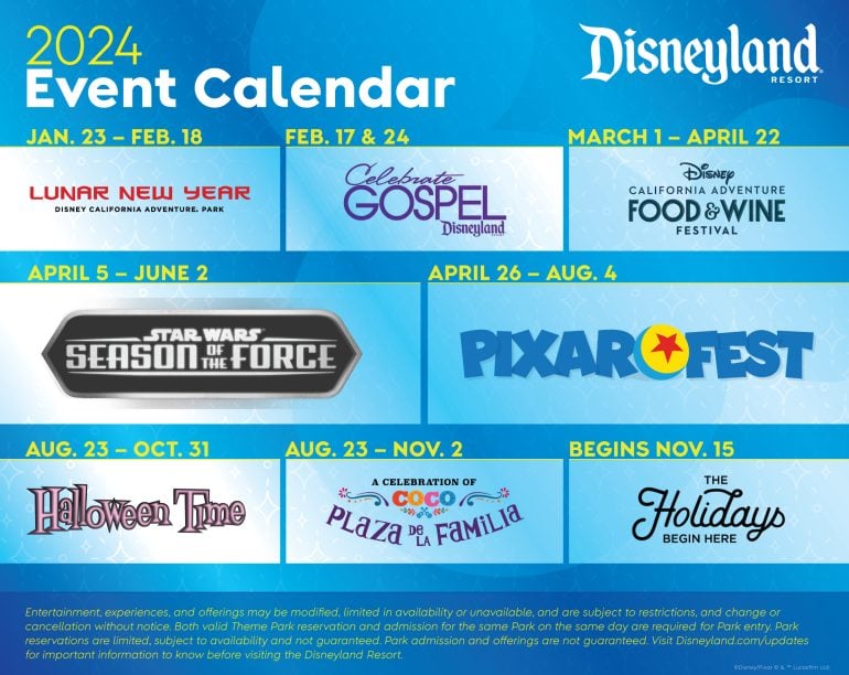 Disneyland Releases Entire 2024 Events Calendar; Planners Win
