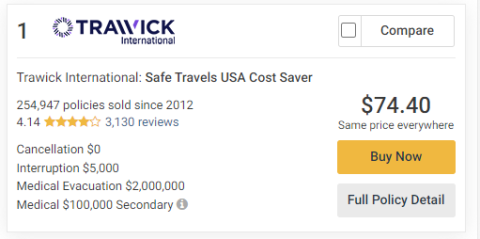 cheapest travel insurance medical