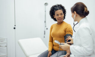 Adult with doctor