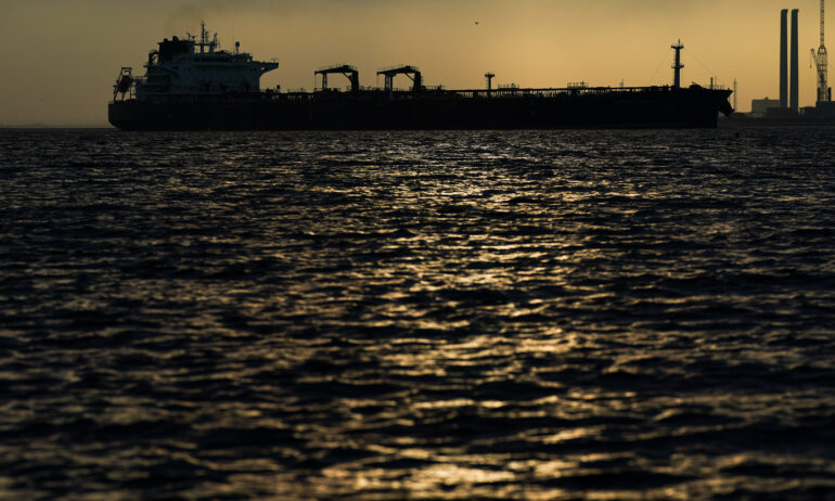 TEESSIDE, ENGLAND - MARCH 09: The ‘Tavistock Square’ crude oil tanker, leaves the ConocoPhillips oil terminal after loading on March 09, 2026 in Teesside, England. Global oil prices have risen to their highest levels since 2022 following an escalation of the US-Israel war with Iran. Brent crude, the international benchmark, surged past the $100 psychological threshold. Liquid Natural Gas (LNG) prices have also seen a 50% increase since the US and Israel attacked Iran. The war has effectively closed the Strait of Hormuz which sees over a fifth of the global oil and LNG trade pass through narrow gulf.
