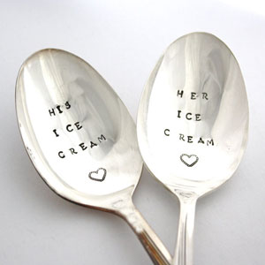Milk and Honey Luxuries - His and Hers Ice Cream Spoons