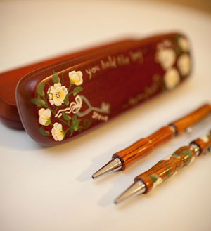 Spinning Paintbrush - His and Hers Wood Pens
