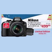 hhgregg Nikon 24.2MP D-SLR Camera w 18-55mm Lens and 55-200mm Lens