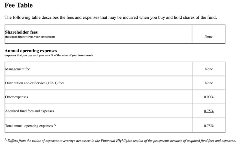 fee table