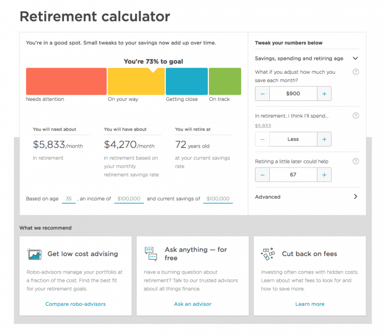 Retirement Calculator Story