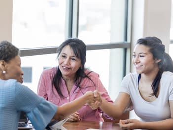 Young woman getting a car loan