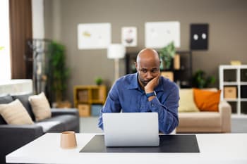 Man looking at screen