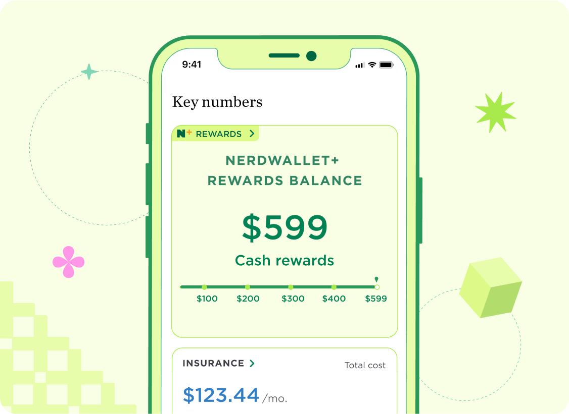 Cellphone showing NerdWallet app