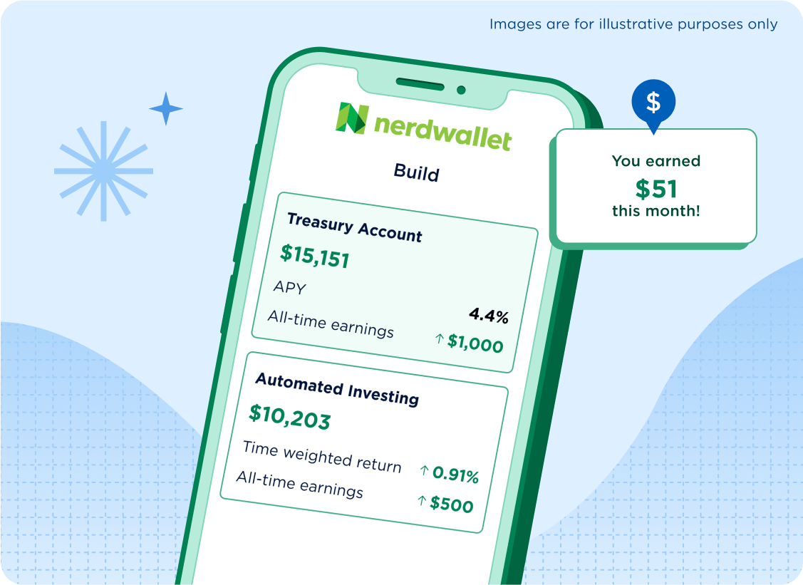 Cellphone showing NerdWallet app