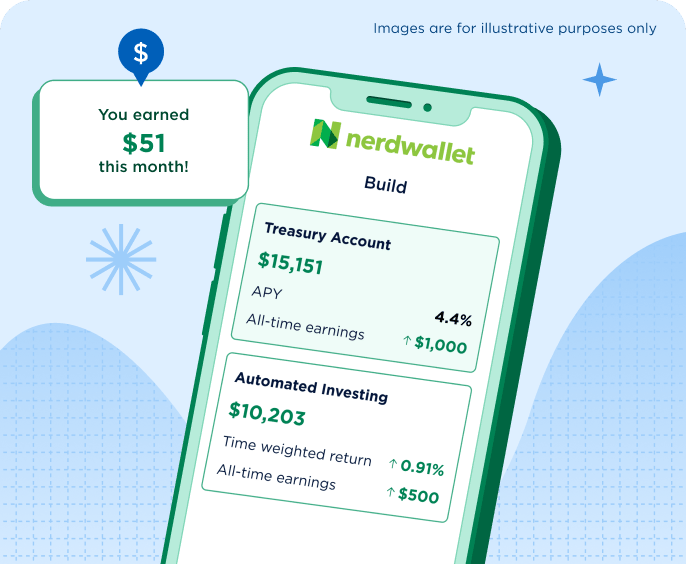 Cellphone showing NerdWallet app