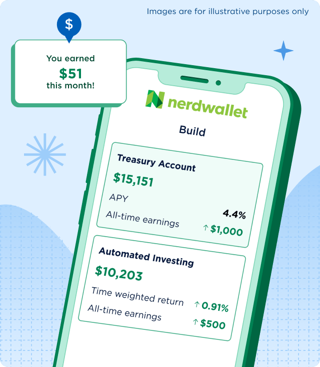 Cellphone showing NerdWallet app