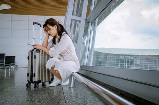 Baggage, Person, Sitting