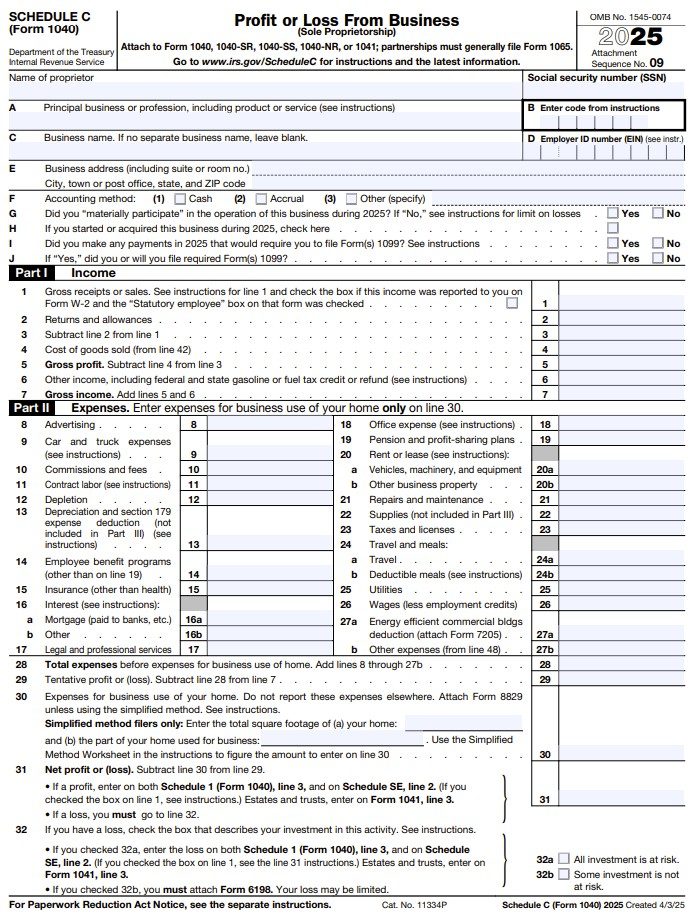 2025 Schedule C