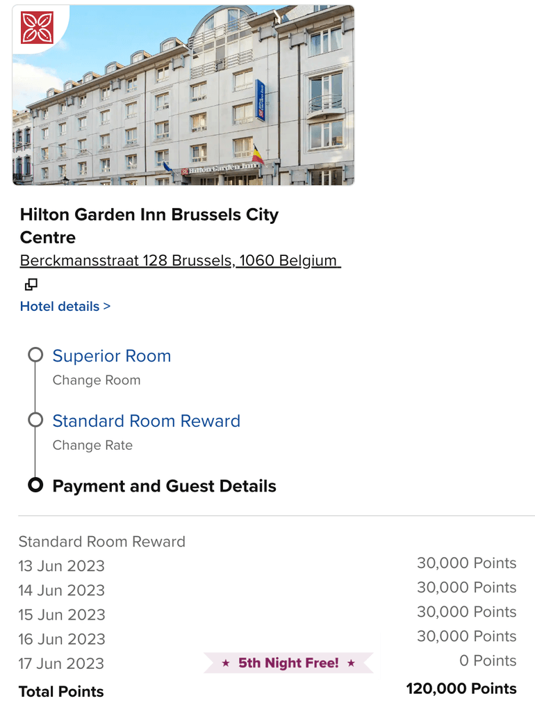 using hilton points brussels