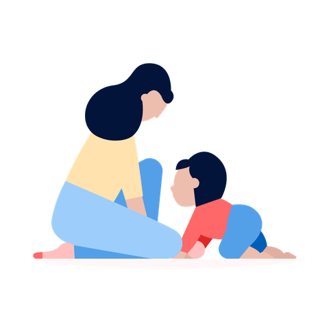 Life Insurance illustration of mother with young child