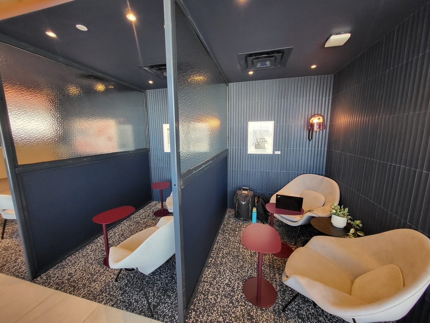 IAD Dulles Capital One Lounge seating