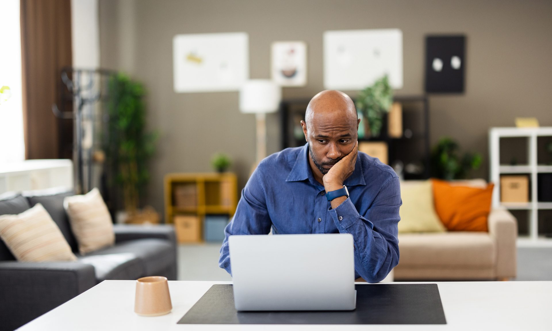 Man looking at screen