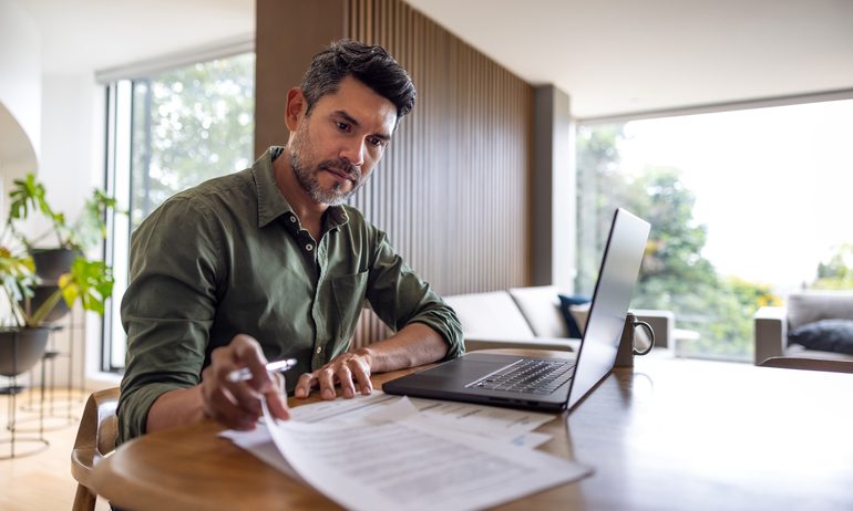 Person doing financial planning.