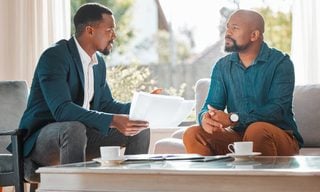 Two people meeting