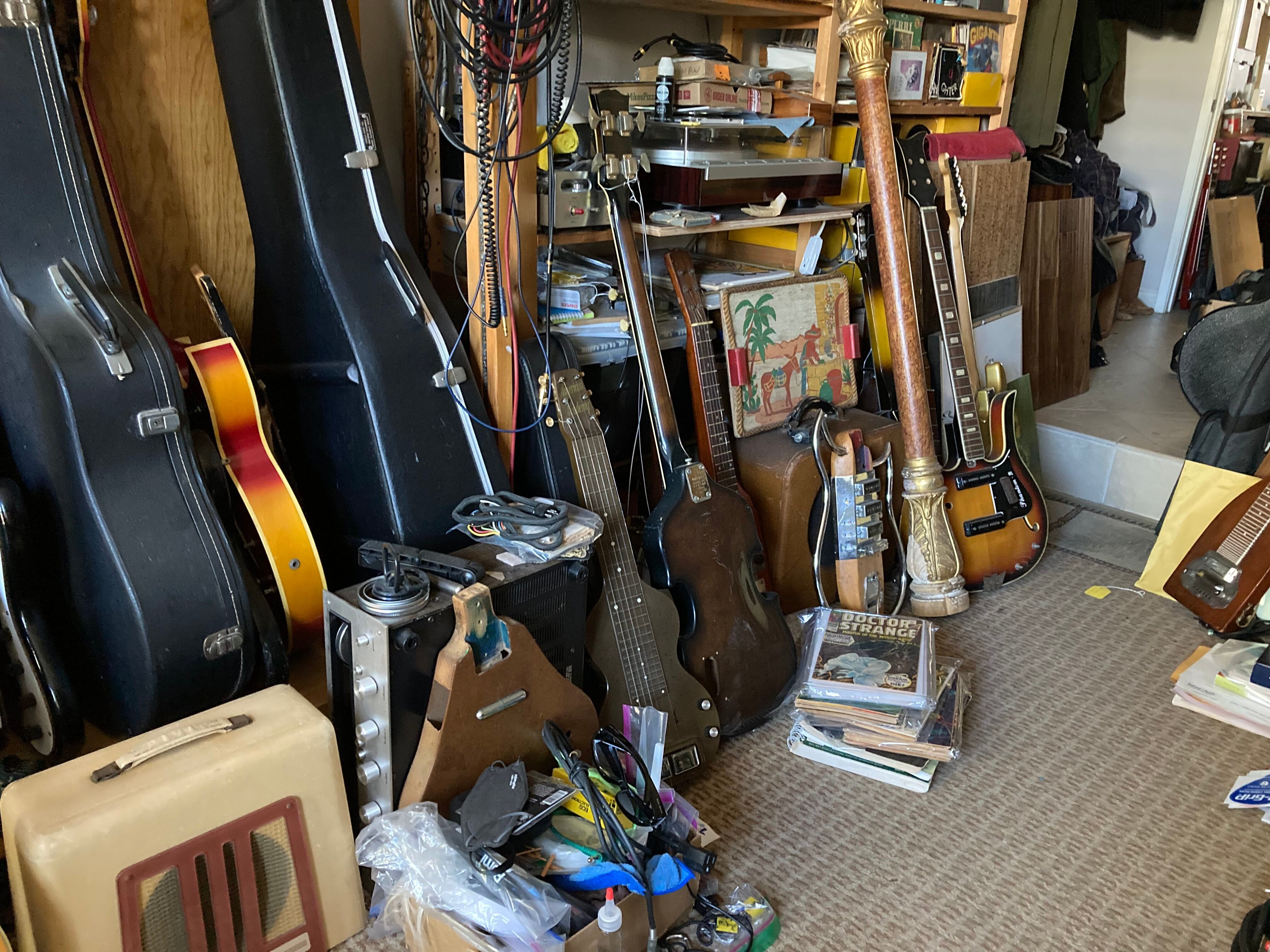 Guitars and other items.